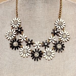Eye Candy Los Angeles rhinestone floral statement necklace
